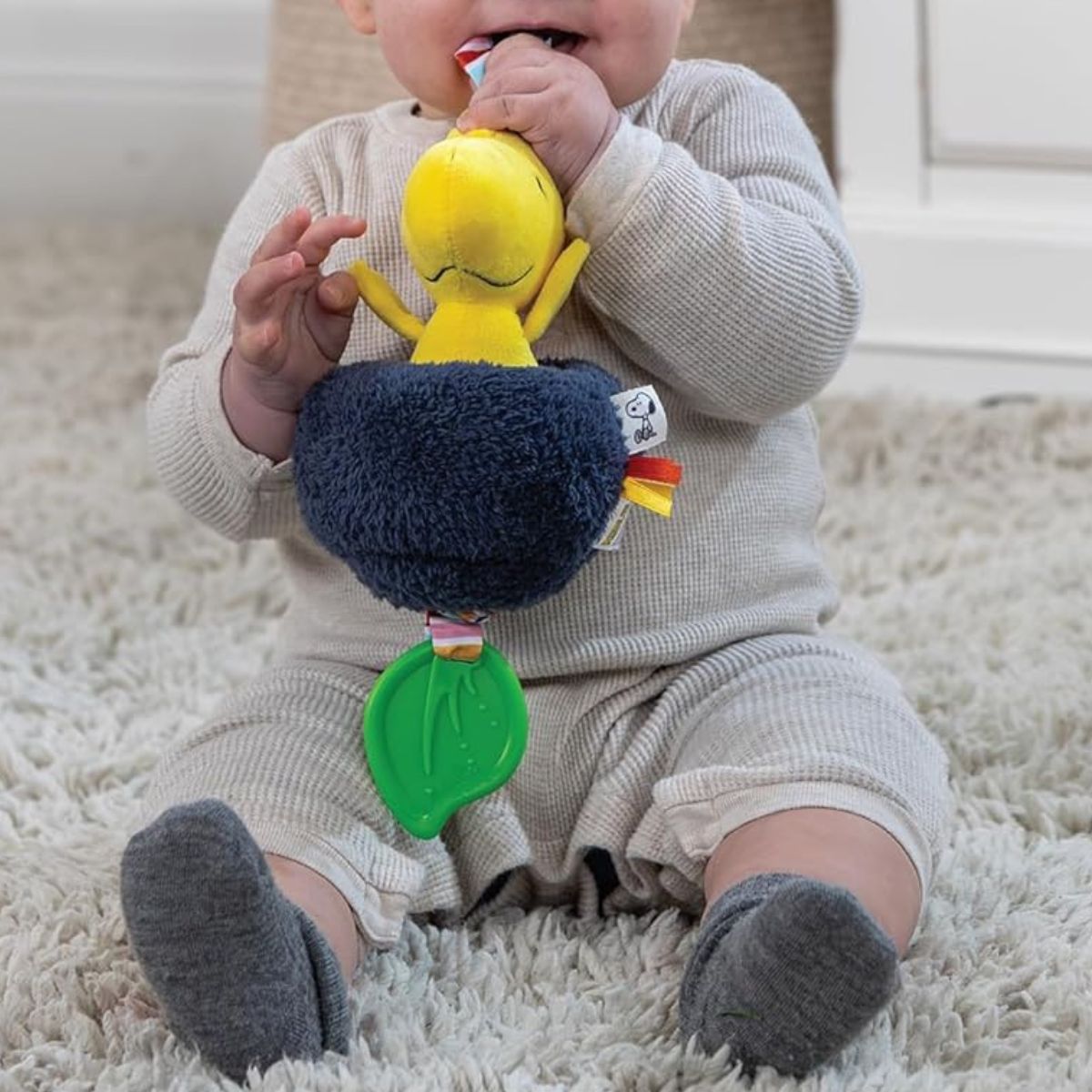 Peanuts Woodstock 12 Inch On-the-Go Pulldown Soft Activity Teether Toy