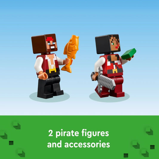 LEGO® Minecraft The Pirate Ship Voyage Building Kit 21259, 166 Pieces