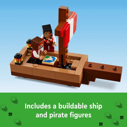 LEGO® Minecraft The Pirate Ship Voyage Building Kit 21259, 166 Pieces
