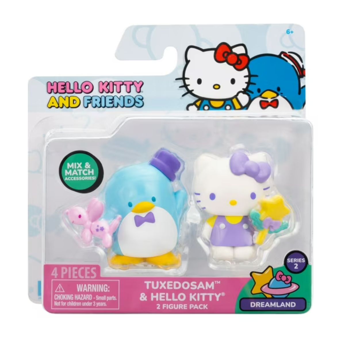Hello Kitty® and Friends 2" Inch Dreamland 2 Figure Pack,  Tuxedo Sam & Hello Kitty