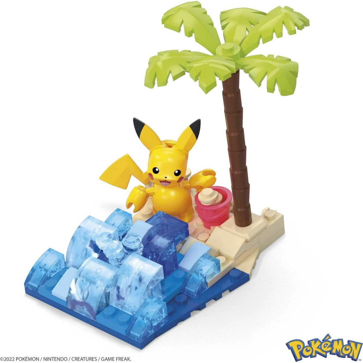 MEGA Pokemon Building Toys Kit, Pikachu's Beach Splash 79 Pieces, Ages 6+