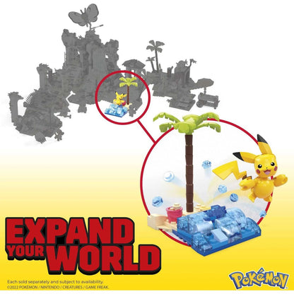 MEGA Pokemon Building Toys Kit, Pikachu's Beach Splash 79 Pieces, Ages 6+