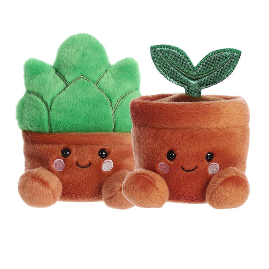 Aurora® Palm Pals™ Botanical Duo 5" Inch Plush Set, Terra Potted Plant & Gigi Succulent