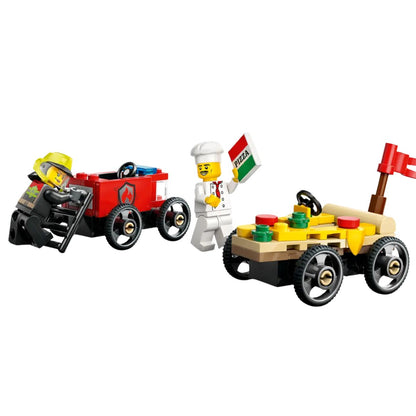 LEGO® City Pizza vs. Fire Truck Race Car Pack Toy Building Set 60458, 70 Pieces