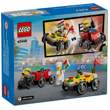 LEGO® City Pizza vs. Fire Truck Race Car Pack Toy Building Set 60458, 70 Pieces