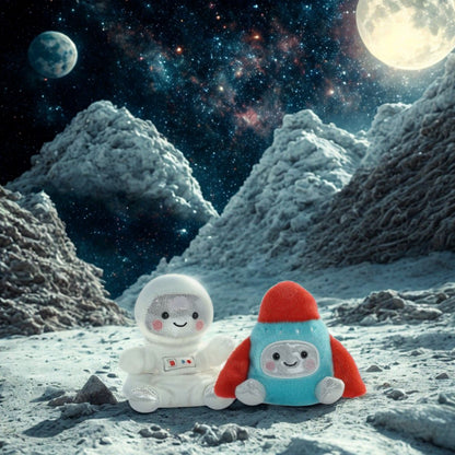 Aurora® Palm Pals™ Galactic Duo 5" Inch Plush Set, Cosmo Astronaut & Mars Rocket Ship