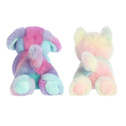 Aurora® Mini Flopsie™ Pet Duo 8" Inch Plush Set, Rainbow Puppy & Rainbow Kitten