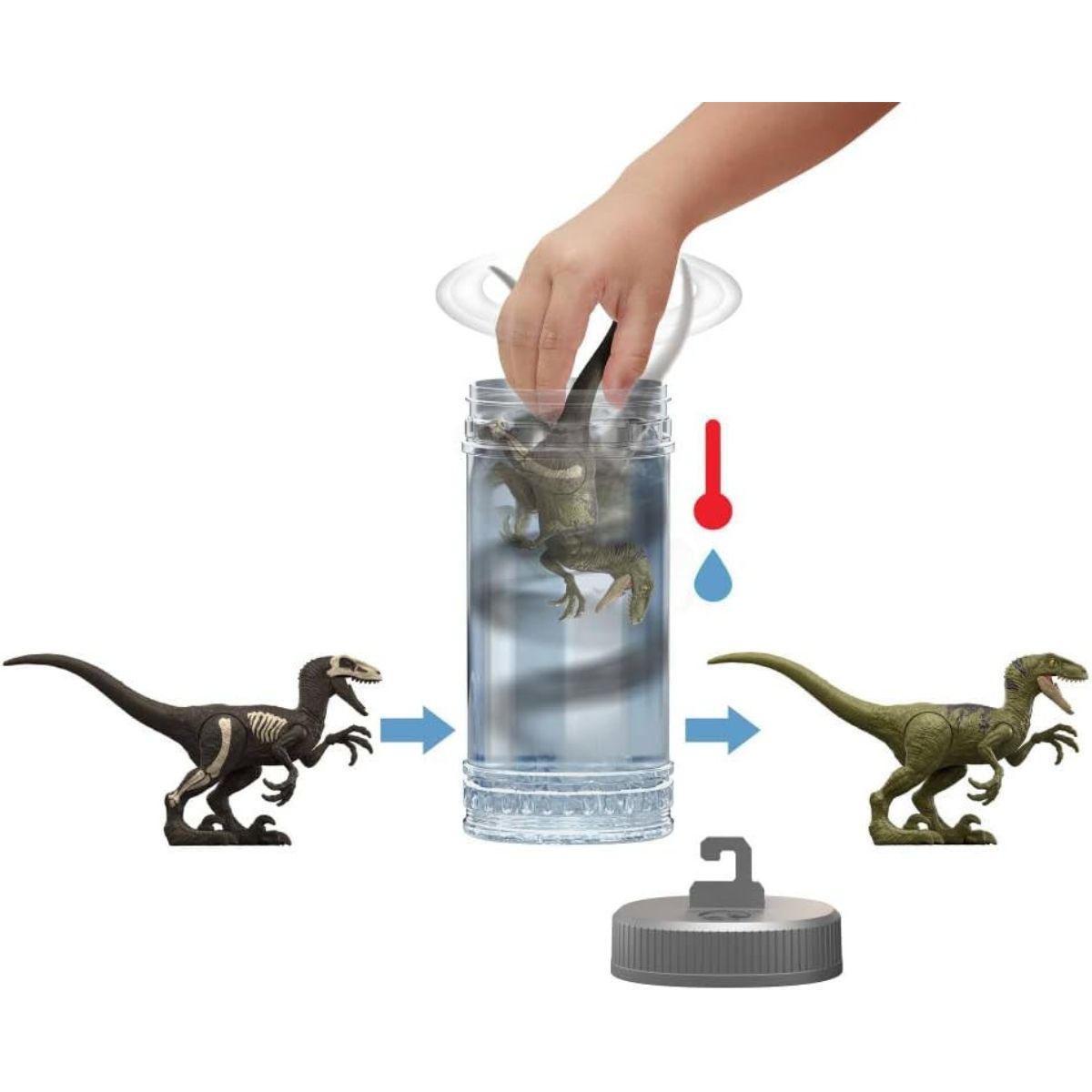 Mattel Jurassic World Dino Reveal Color Change Dinosaur, 1 Mystery Dinosaur