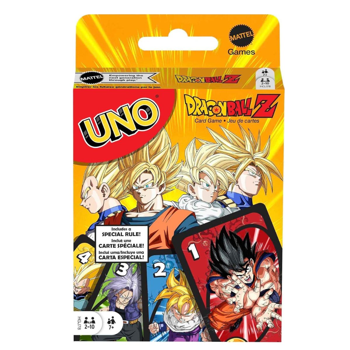 UNO Dragon Ball Z Standard Game with Special Wild Shenron's Wish Card for 2 to 10 Players