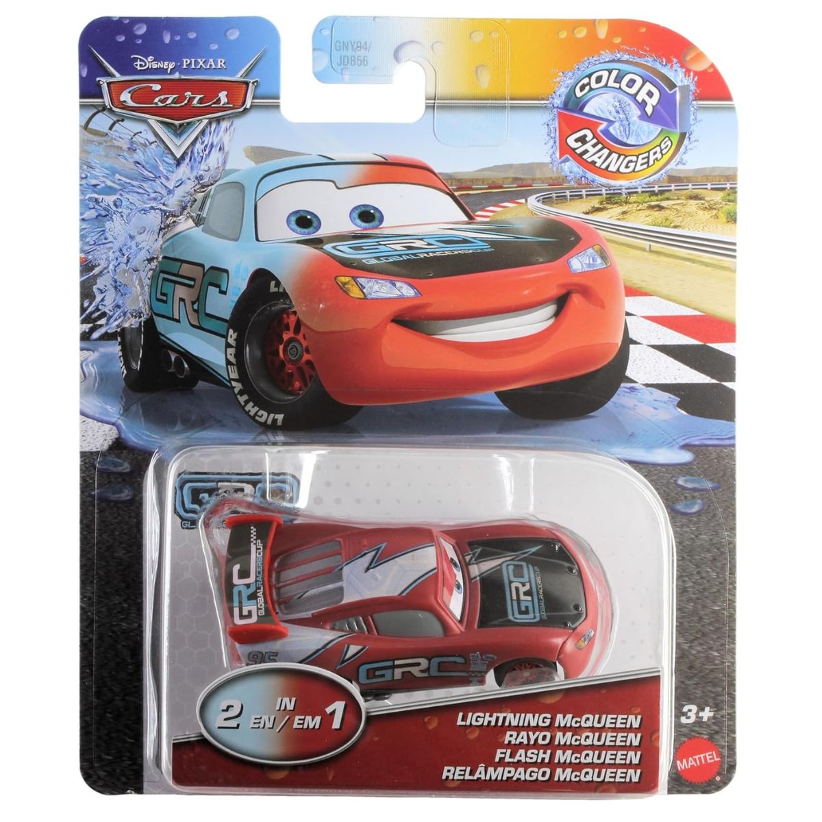 Disney Pixar Cars Color Changers GRC Lightning McQueen Toy Vehicle, 1:55 Scale