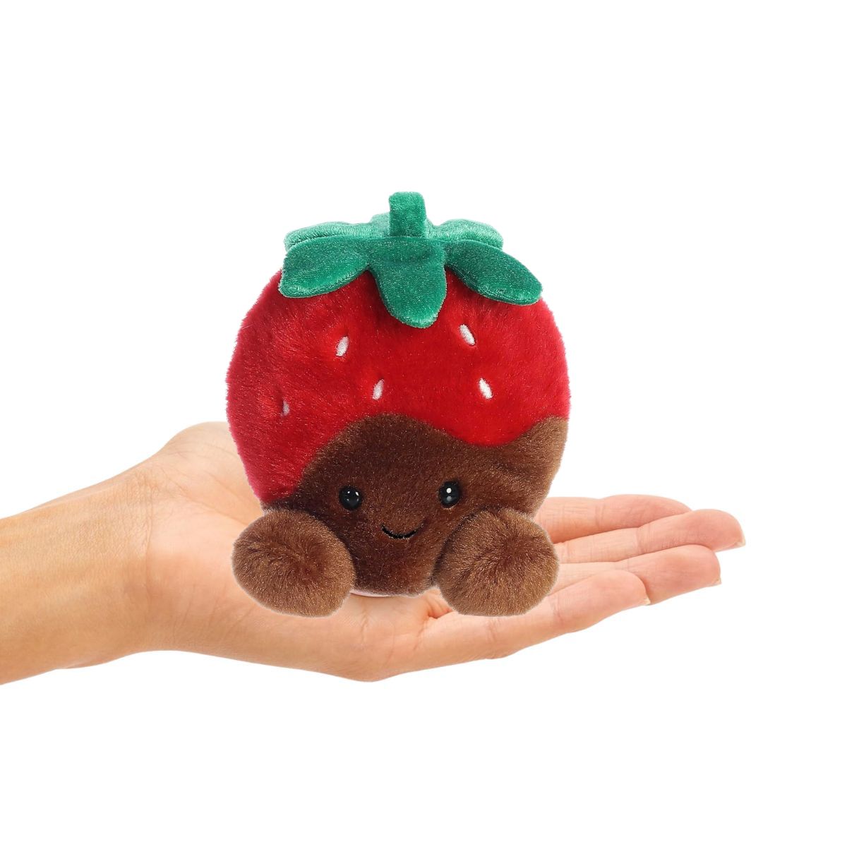 Aurora® Palm Pals™ Valentino Chocolate Strawberry™ 5 Inch Stuffed Animal Plush Toy #1-188 Seasonal