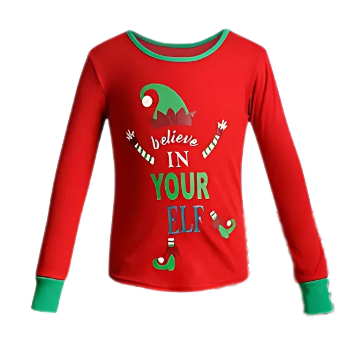 Dollie & Me Girls' "Believe in Your Elf" Christmas Snug Fit Sleepwear Set and Matching Doll Outfit Sizes 4-12