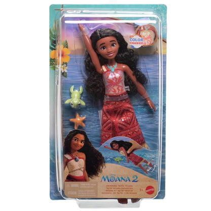 Disney Moana 2 Swimming Tautai Moana Color Changing Fashion Doll with 2 Accessories