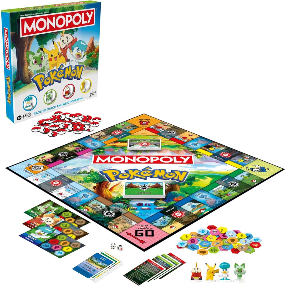 Monopoly Pokémon Edition Board Game 2 to 4 Players, Ages 8+
