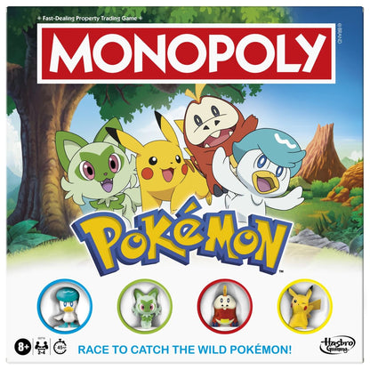 Monopoly Pokémon Edition Board Game 2 to 4 Players, Ages 8+