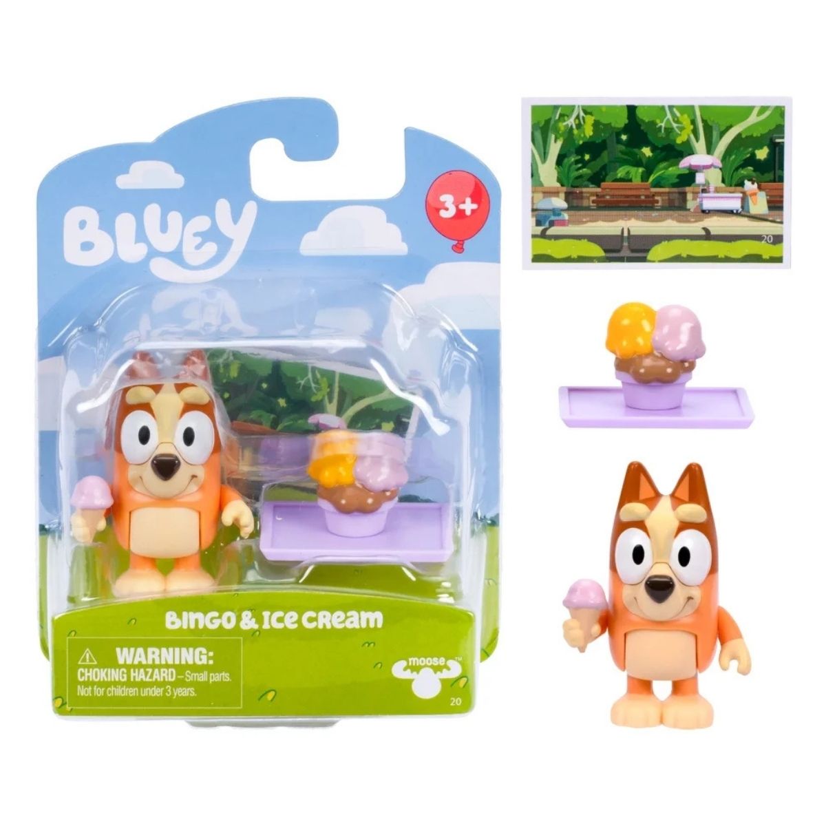 Bluey Story Starter Pack, Bingo & Ice Cream 3" Inch Toy Figure