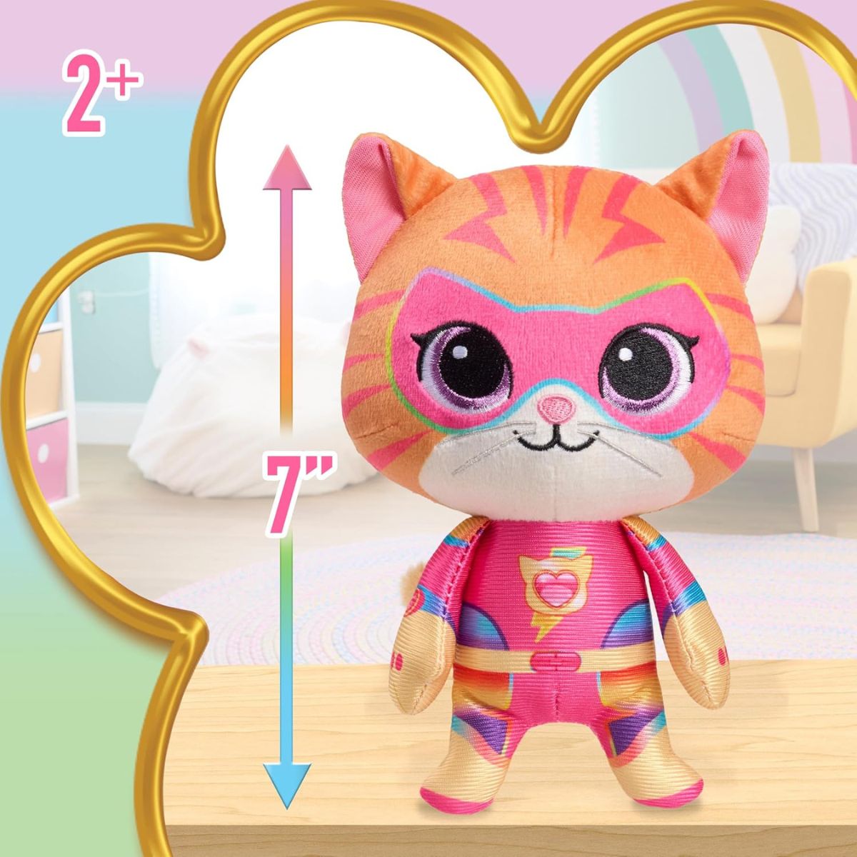 Disney Junior SuperKitties Su-Purr Charged 7" inch Ginny Stuffed Animal Plush Toy