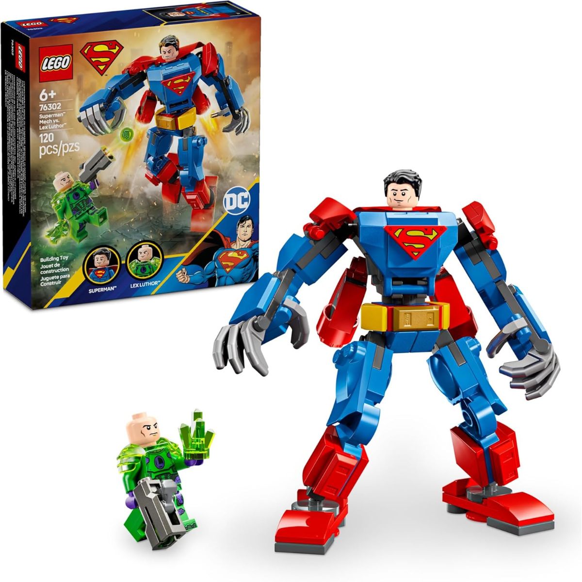 LEGO® DC Superman Mech vs. Lex Luthor Building Kit 76302, 120 Pieces