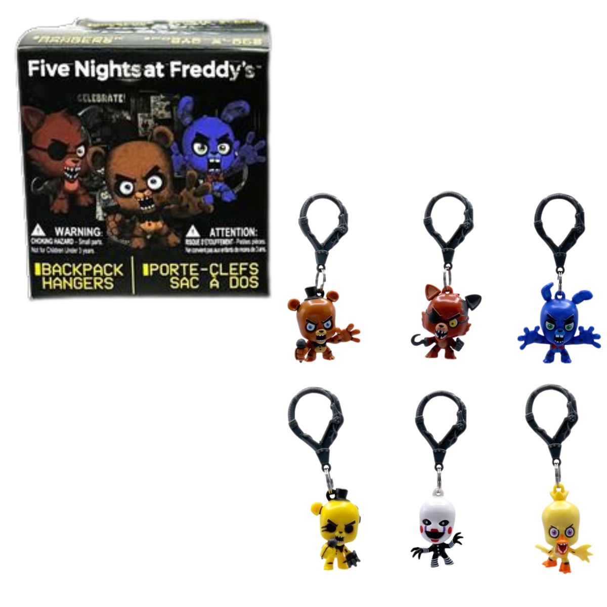 Five Nights at Freddy’s 2.5 Inch Mystery Movie Backpack Hangers Clip-On Figure, 1 Random