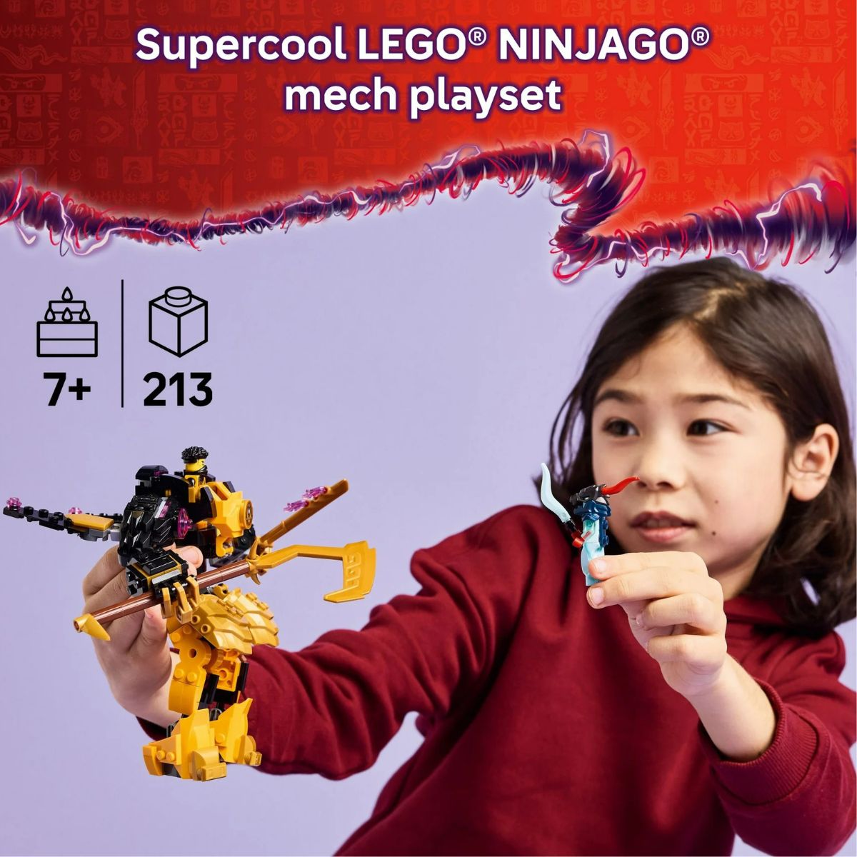 LEGO® NINJAGO Arin’s Spinjitzu Battle Mech Building Kit 71839, 213 Pieces