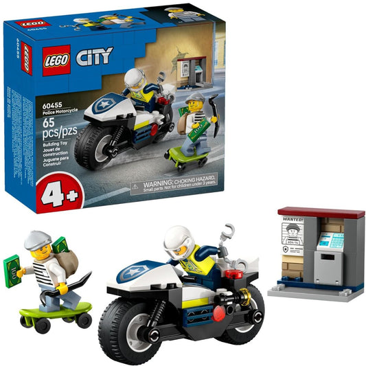 LEGO® City Motorcycle Chase Building Set 60455, 65 Pieces