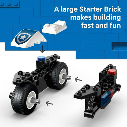 LEGO® City Motorcycle Chase Building Set 60455, 65 Pieces