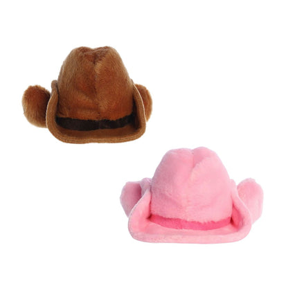 Aurora® Palm Pals™ Western Duo 5" Inch Plush Set, Orville Cowboy Hat™ & Sally Pink Cowgirl Hat™