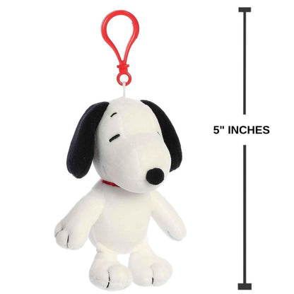 Aurora® Peanuts Snoopy 5 Inch Clip On Keychain Plush Stuffed Animal