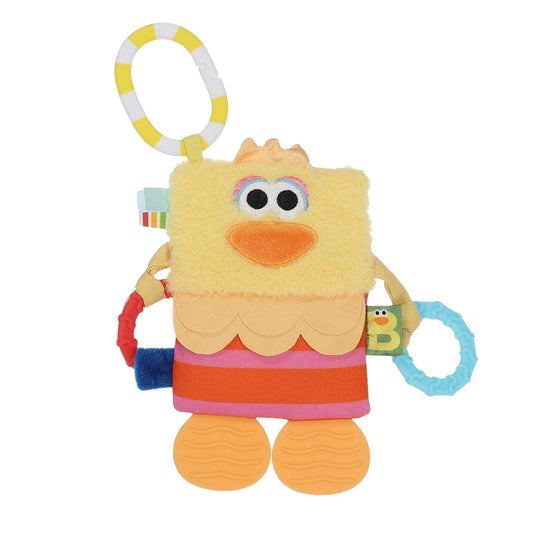 Sesame Street Big Bird Tug & Tag 10" Inch Plush Sensory Soft Activity Teether Toy