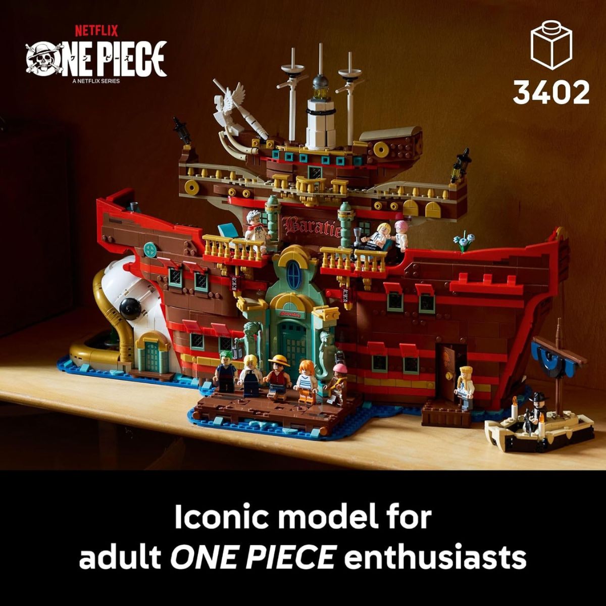 LEGO® ONE PIECE The Baratie Floating Restaurant Building Kit 75640, 3402 Pieces