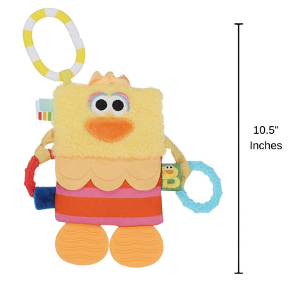 Sesame Street Big Bird Tug & Tag 10" Inch Plush Sensory Soft Activity Teether Toy