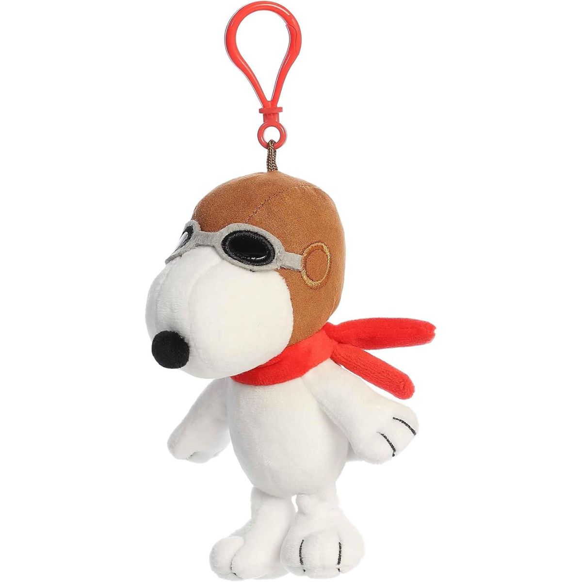 Aurora® Peanuts Flying Ace Snoopy 5 Inch Clip On Keychain Plush Stuffed Animal