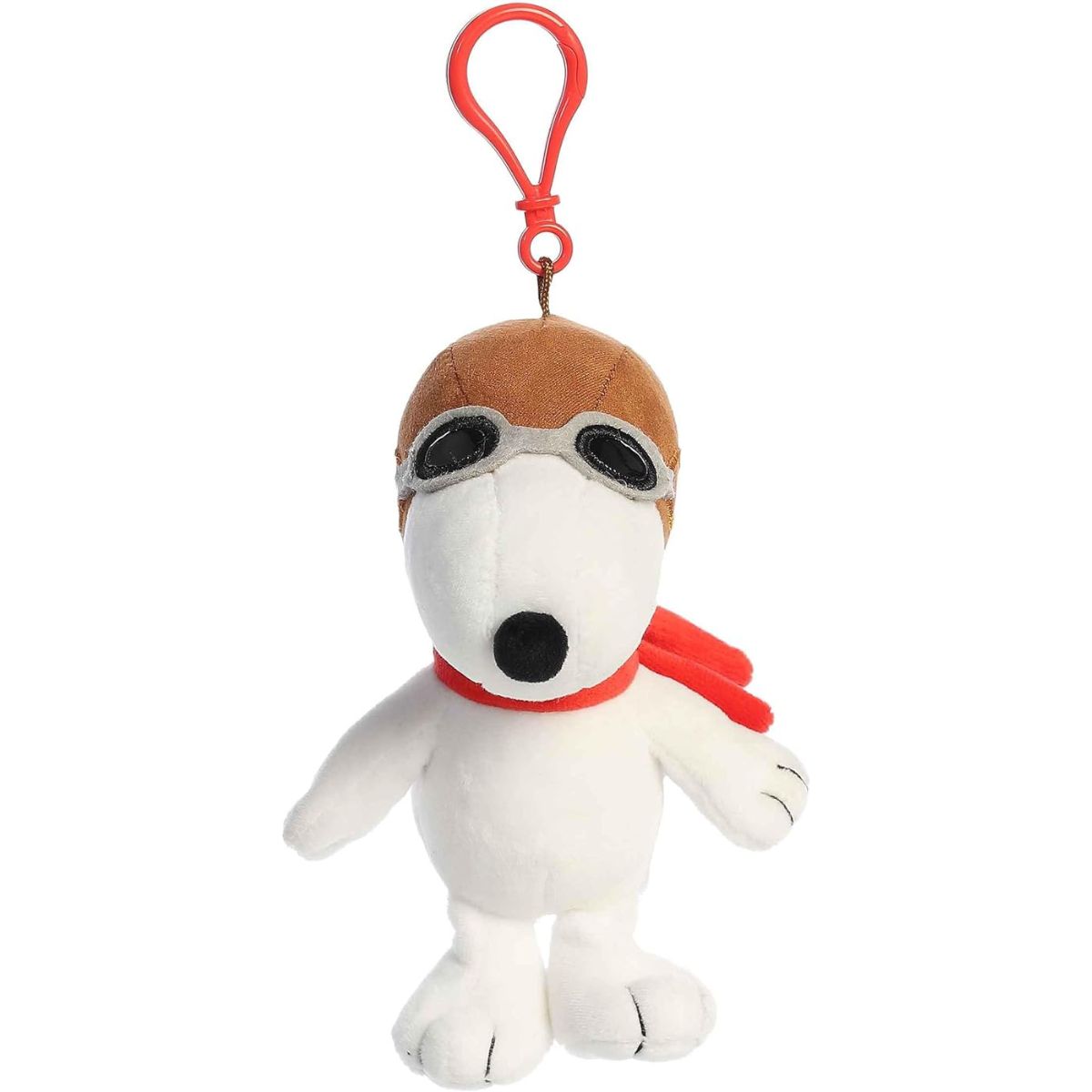 Aurora® Peanuts Flying Ace Snoopy 5 Inch Clip On Keychain Plush Stuffed Animal