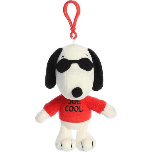 Aurora® Peanuts Joe Cool Snoopy 5 Inch Clip On Keychain Plush Stuffed Animal