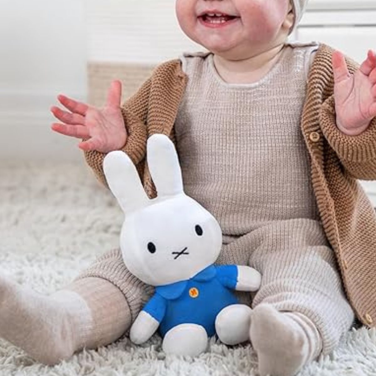 Color your World with Miffy Miffy with Blue Sewn-In Dress 8" Inch Collectible Stuffed Animal Plush Toy