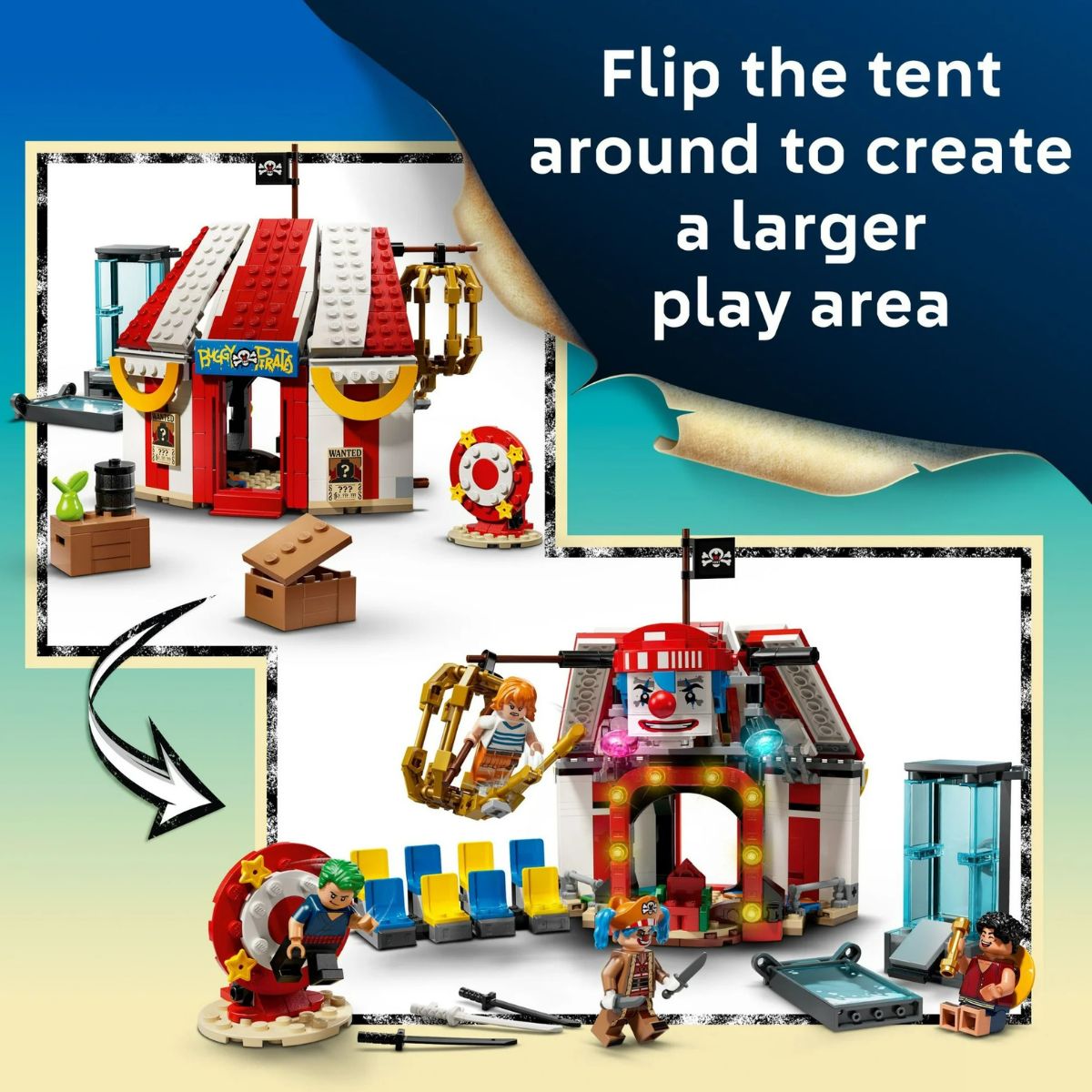 LEGO® ONE PIECE Buggy the Clown’s Circus Tent Building Kit 75637, 573 Pieces
