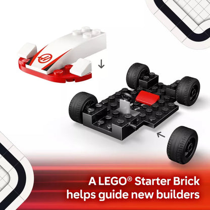 LEGO starter brick set with car model and text on a white background