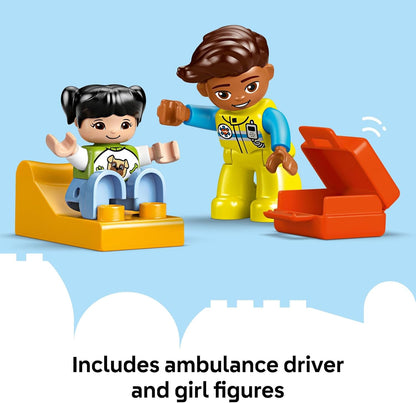 LEGO® DUPLO® Town Ambulance & Driver Building Toy Playset 10447, 19 Pieces