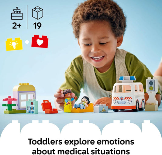 LEGO® DUPLO® Town Ambulance & Driver Building Toy Playset 10447, 19 Pieces