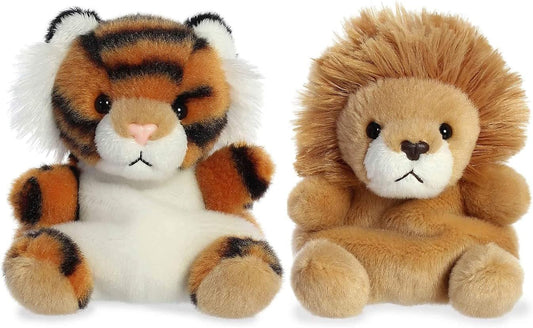 Aurora® Palm Pals™ Zoo Duo 5" Inch Plush Set, Indy Tiger & Leno Lion