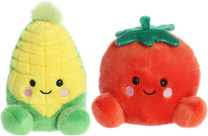 Aurora® Palm Pals™ Cravings Duo 5" Inch Plush Set, Wavey Corn & Boyd Tomato