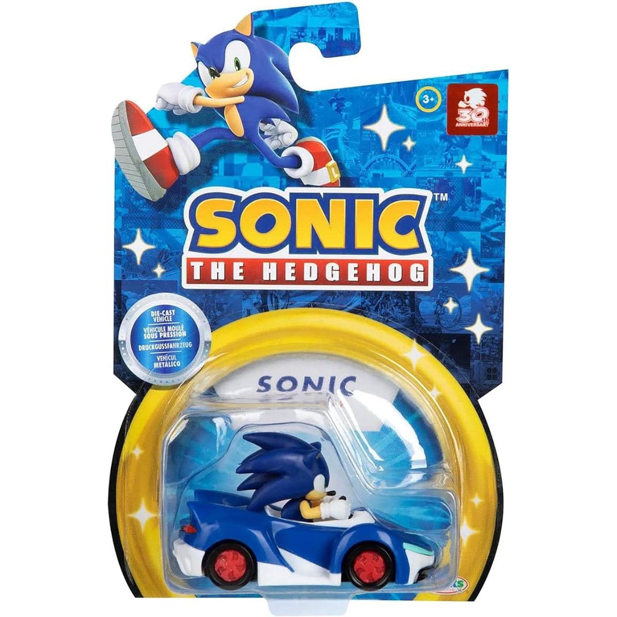 Sonic the Hedgehog 1:64 Die-Cast Vehicle 2.5" Inch, Sonic Speed Star (V1)