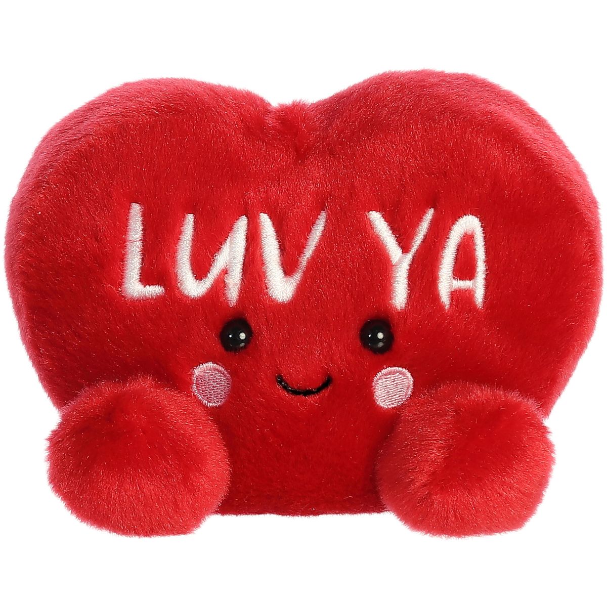 Front view thumbnail of the red Luv Ya Candy Heart plush highlighting its black eyes and sweet smile.