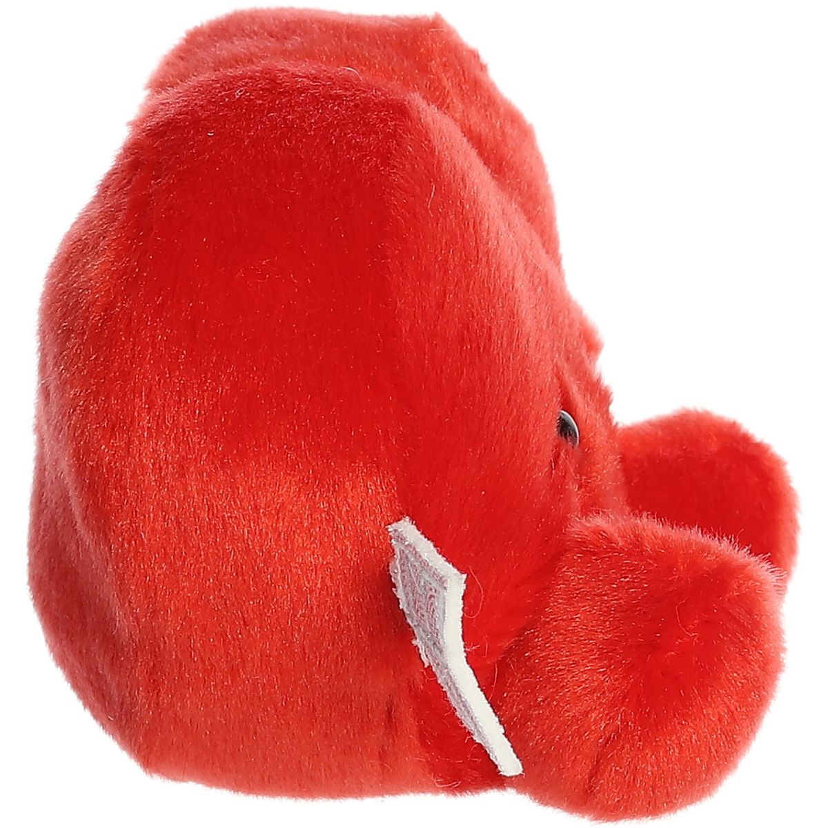 Side profile thumbnail of the mini red heart plush showcasing its plump, rounded depth and the angled silver arrow shaft.