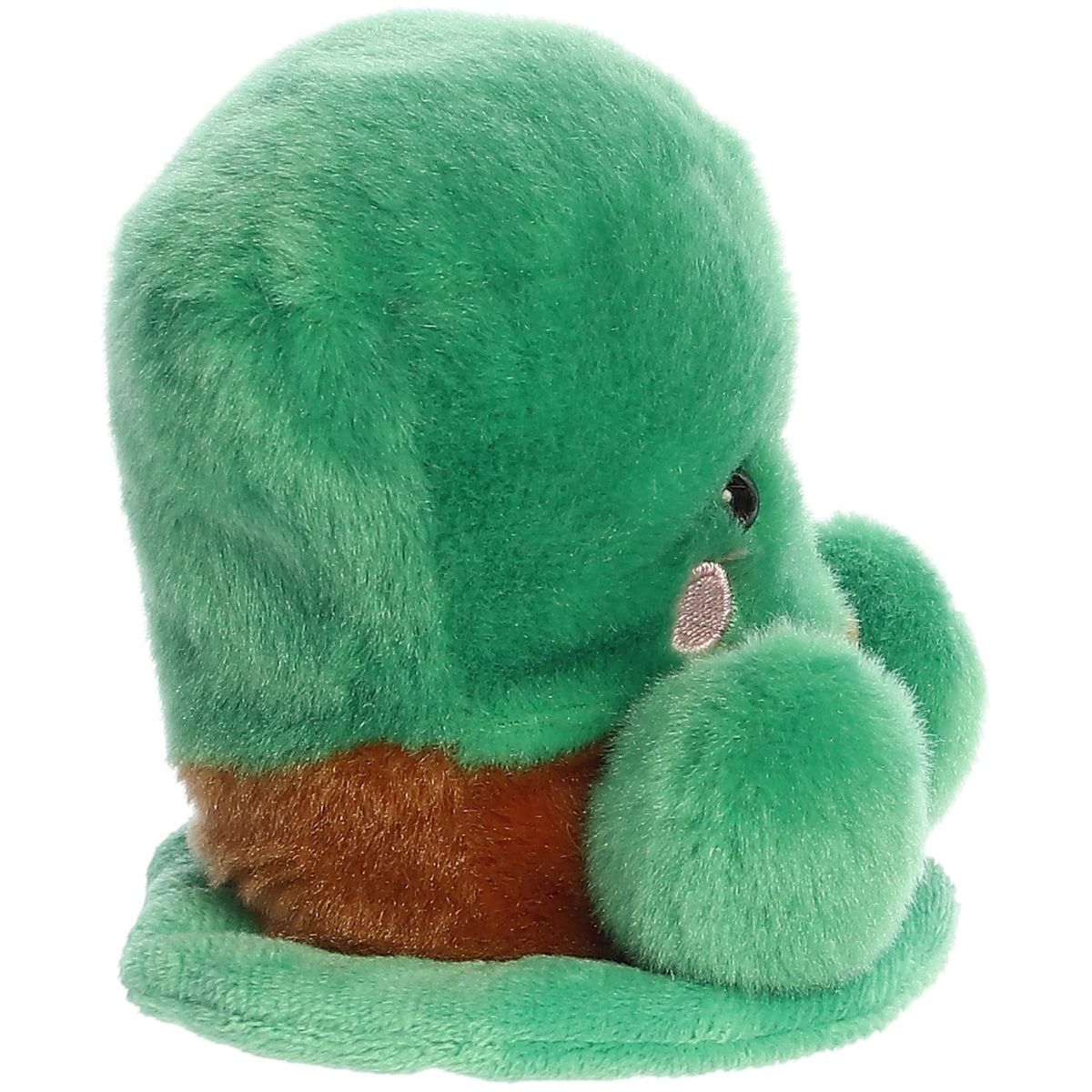Side profile thumbnail of the mini green top hat plush showcasing its flat brim and rounded hat crown profile.