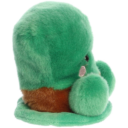 Side profile thumbnail of the mini green top hat plush showcasing its flat brim and rounded hat crown profile.