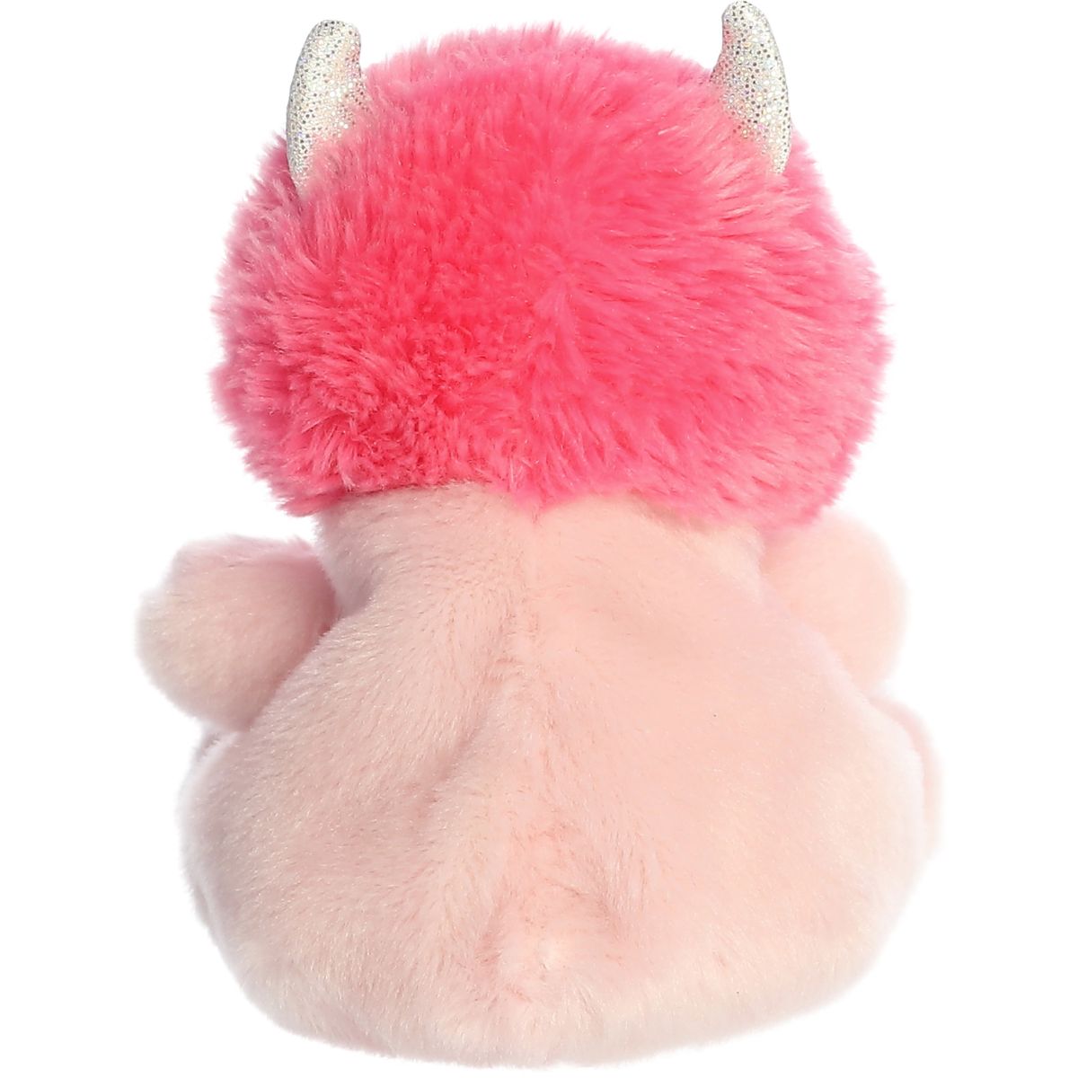 Rear thumbnail view of the Aurora monster stuffed toy displaying its fluffy hot pink mane from behind.