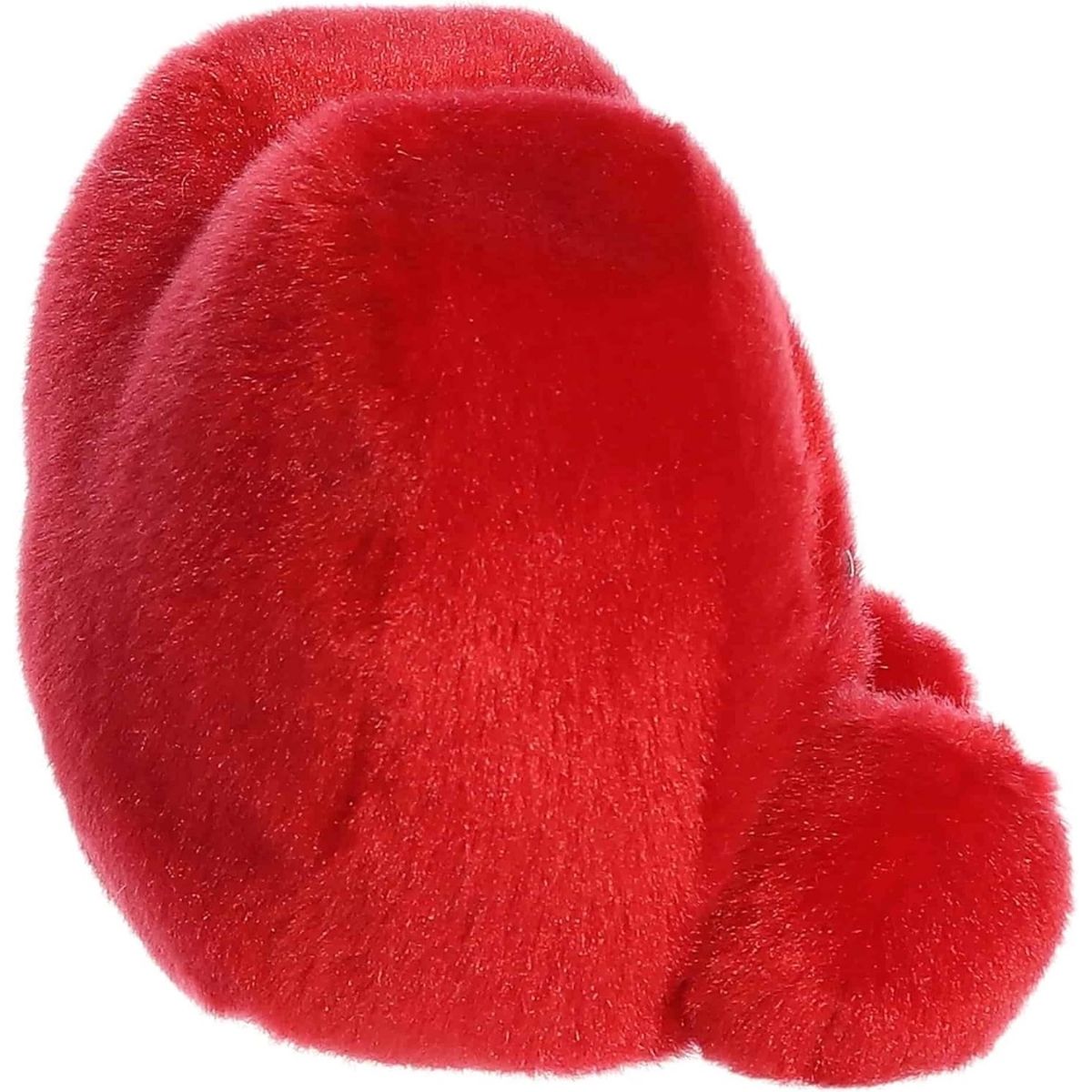 Side profile view of the Palm Pals Kimi Kisses Heart plush highlighting its plump, rounded shape and little plush feet.