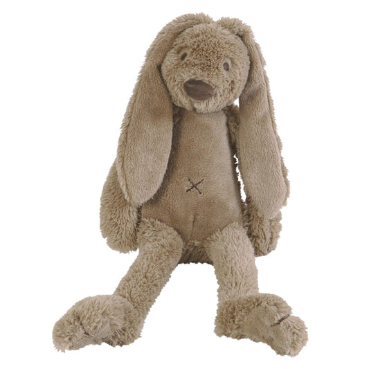 Happy Horse Rabbit Richie clay brown plush stuffed animal bunny sitting against a white background.