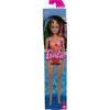 Beach Barbie Doll with Blond Hair Wearing Pink Palm Tree-Print Swimsuit